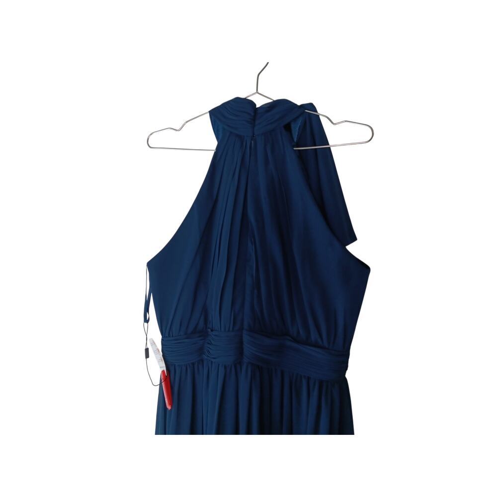 New Mac Duggal IEENA Navy Chiffon Gown Size 10 Formal Evening Bridesmaid Dress - Picture 12 of 16
